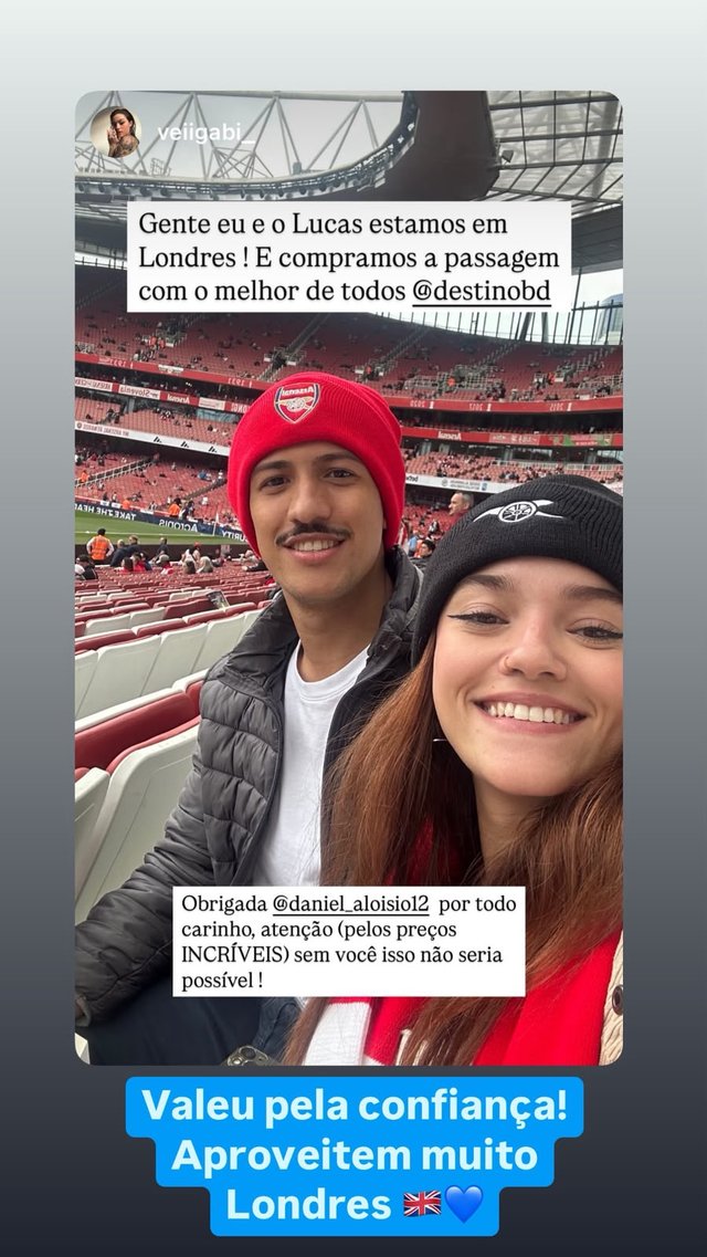 Gabriele Veiga e Lucas em Londres
